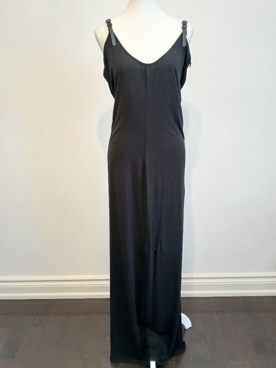 RUDSAK Dresses & Skirts - Rudsak Stretch Jersey Knit Maxi Slip Dress Leather Straps Size Large